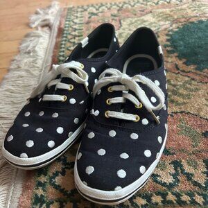 Kate Spade Keds Black Sneakers with White Polka Dots 8